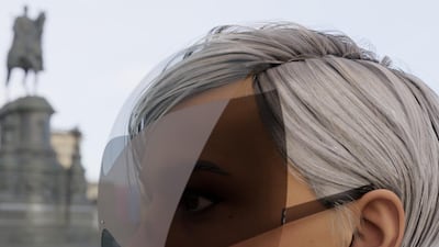 Joe Doucet's face mask design is meant to be worn like sunglasses. Courtesy Joe Doucet