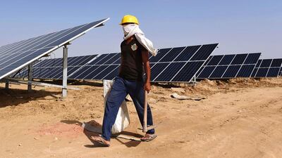 India's solar sector will need newly skills workers. Money Sharma / AFP