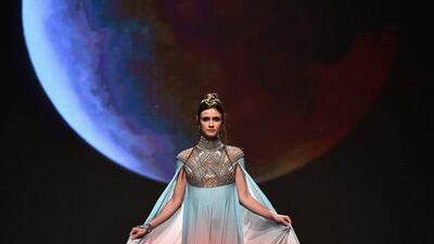 A model walks the runway at the Dany Tabet show. Pascal Le Segretain / Getty Images for Fashion Forward