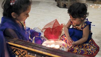 Sandeep's daughters Mia and Arya. Anna Nielsen / The National.