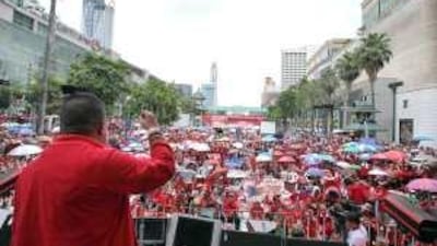 Thai anti-government protesters continue to occupy the upmarket shopping area of Ratchaprasong, in downtown Bangkok, forcing shops to remain closed.