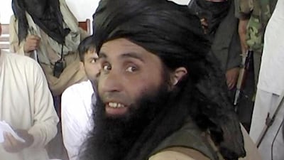 Maulana Fazlullah, the chief of TTP, the Pakistani Taliban, in a screen grab from video footage in which he was speaking to local journalists in the Swat Valley. AFP