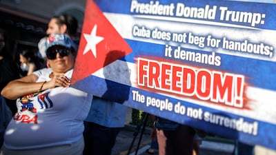 Cubans in exile celebrate Cuba's Republic Day in Miami last month. The date marks the formal establishment of the Republic of Cuba in 1902. EPA