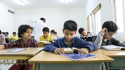 Despite the high costs of education, it is still a high priority for parents in the Emirates, who are happy to cut back on other expenditure such as holidays to ensure they can afford it. Reem Mohammed / The National