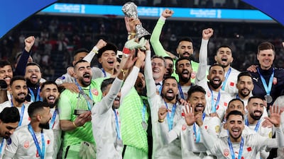 Bahrain lifted the Arabian Gulf Cup trophy for the second time after a 2-1 win over Oman in Kuwait. Reuters
