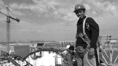 Rene Padirayon on top of the main arch in autumn 2009. Courtesy Roy Lengweiler