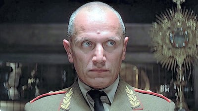 General Orlov, Soviet, played by Steven Berkoff in ‘Octopussy’ (1983). Berkoff plays a megalomaniac Soviet general who hankers after an allout war with the West, despite the diplomatic intentions of his superiors. He ends up shot by his own side when he is mistaken for a defector.
