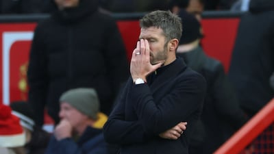 Manchester United manager Michael Carrick at Old Trafford. AFP