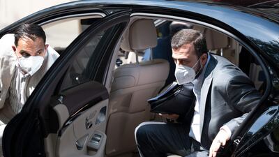 Iran's Governor to the International Atomic Energy Agency (IAEA), Kazem Gharib Abadi is returning to the 'Grand Hotel Wien' during the closed-door nuclear talks in Vienna. AFP