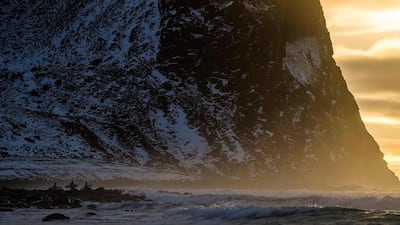 Surfers wait for the right moment to enter the water.