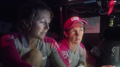 Skipper Sam Davies, left, and Libby Greenhalgh are accomplished sailors but are in their first Volvo Ocean Race. Corinna Halloran / VOR