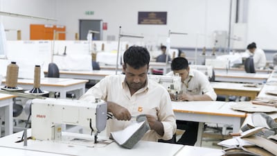 Inside the cabin services workshop at Etihad Airways Engineering's facilities in Abu Dhabi Reem Mohammed/The National