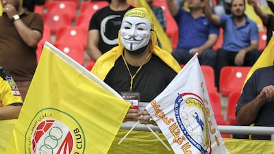 Fans watch an Asian Football Confederation match between Iraq's Al-Zawra club and Lebanon's Al-Ahed club in the holy Shiite city of Karbala, 100 kilometres south of Baghdad, April 2018. AFP