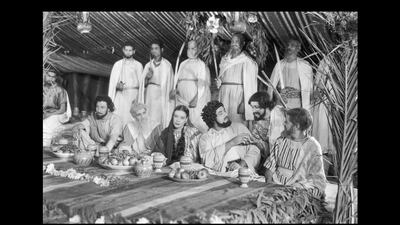 The Mighty Samson (1948) | Actors in Image: Mahmoud El Meleigy, Emad Hamdy, Hagar Hamdy, Serag Mounir, Mohamed El Deeb