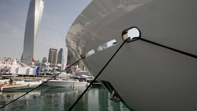 Showboating: More than 840 international brands from 50 countries came together at last year’s Dubai International Boat Show. Pawan Singh / The National