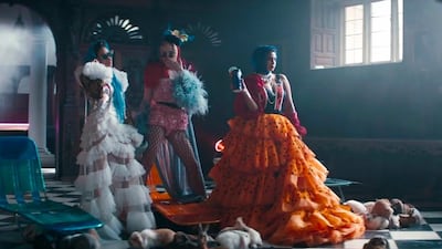 From left: Danielle Jonas, Sophie Turner and Priyanka Chopra in the Jonas Brothers' 'Sucker' video.