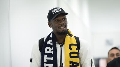 Usain Bolt is in Sydney for an A-League football trial with the Central Coast Mariners. Getty Images