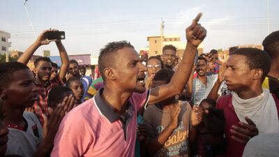 Sudanese protesters rally in Khartoum. AFP