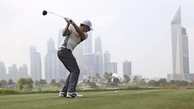 Rory McIlroy off on the eighth hole during the second round of the 2014 Omega Dubai Desert Classic on Friday. Ahmed Jadallah / Reuters