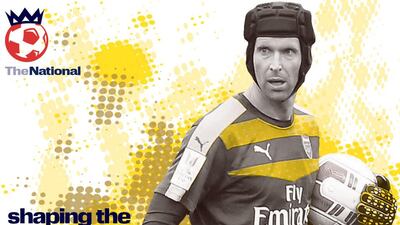 Petr Cech is tasked with shoring up Arsenal's back-line. Design by Kevin Jeffers