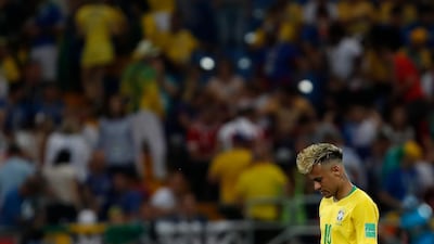 Brazil's Neymar looks down during the Group E match against Switzerland in the Rostov Arena in Rostov-on-Don on Sunday. Darko Vojinovic / AP Photo