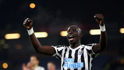 Mohamed Diame of Newcastle United celebrates following his side's victory over Burnley. GETTY