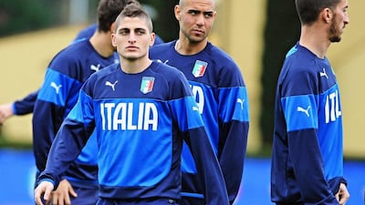 Marco Verratti attends an Italy training session on Wednesday ahead of their Euro 2016 qualifying match against Bulgaria on Saturday. Maurizio Degl'Innocenti / EPA / March 25, 2015
