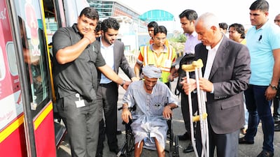 Injured Yemenis arrive in New Delhi for medical treatment. Wam