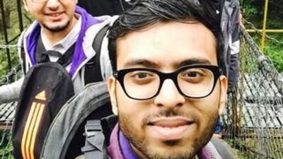 Six tourists from the UAE have been found in Nepal, from front, Nihad Khan, Sunil Gandhi, Thanweer Rawther, Hadil Haneef, Mohammed Azhar Ali and Mazhar Mohideen. Courtesy Thanzeem Rawther