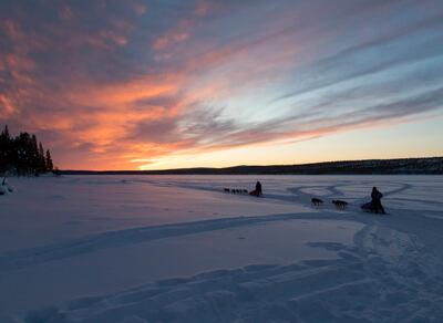 The group makes its way across a frozen lake. Jamie Lafferty