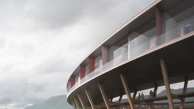 Svart will perch on top of the icy waters of the Holandsfjorden fjord in Norway's Meloy municipality.