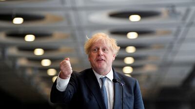 Boris Johnson delivering a speech at Paddington Station in London last month. At a speech in Lancashire on Thursday afternoon he will announce a raft of measures to get Britain's economy back on track, including housing reforms. REUTERS