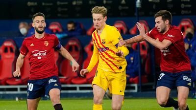 Frenkie de Jong - 7, The Dutchman’s role was tweaked multiple times throughout the game, but he looked comfortable in all of them, rarely putting a foot wrong. Reuters