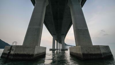 A look underneath the bridge. AFP Photo
