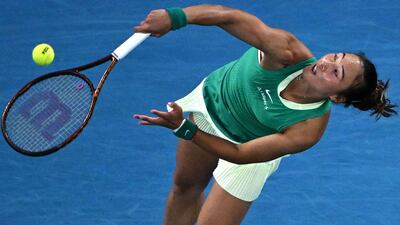 Zheng Qinwen conceded three double faults on her way to being broken in the opening game of the second set. AFP