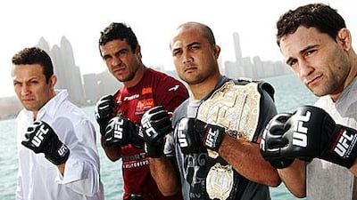 From left: Renzo Gracie, Vitor Belfort, BJ Penn and Frankie Edgar will be part of UFC 112 held at Ferrari World on Yas Island on April 10.