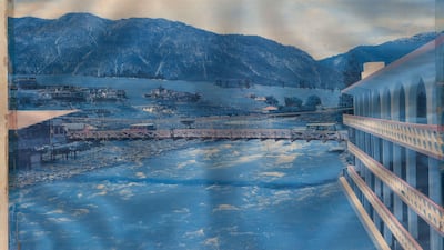 Posters from Pakistan's Swat Valley lined the top of the wall that Vikram Divecha hopes will be the start of his Wall House. Photo: Vikram Divecha