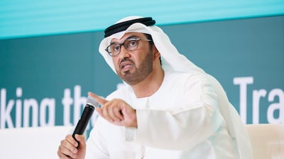 Dr Sultan Al Jaber, Cop28 President-designate, speaks during the Changemakers' Majlis. Photo: Cop28 / X