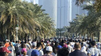 Abu Dhabi, United Arab Emirates - Several people came out to take part and show their support for the Terry Fox run at the Corniche on January 19, 2018. (Khushnum Bhandari/ The National)
