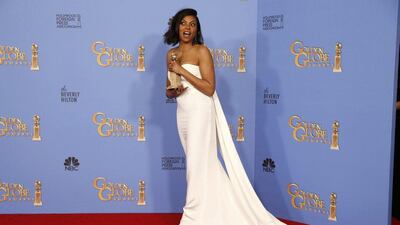 Taraji P Henson poses with the award for Best Performance by an Actress In A Television Series - Drama for her role in Empire. Lucy Nicholson / Reuters