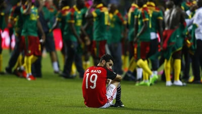 Egypt’s Abdallah El Said looks dejected after the game. Amr Abdallah Dalsh / Reuters