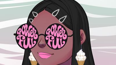 A character from the Beyond Power NFT collection by Jordanian designer Raya Oklah. Photo: Raya Oklah