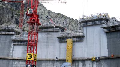 Construction continues at the site of the Vieux Emosson dam. Pierre Albouy / Reuters