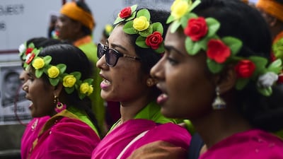 Bangladeshi activists and workers take part in a May Day protest in Dhaka. AFP
