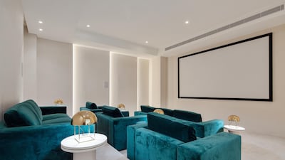 A plush home cinema. Courtesy Luxhabitat Sotheby's International Realty