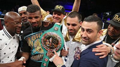 Floyd Mayweather. left, made his comments after Badou Jack's majority draw win over Lucian Bute on Sunday morning. Patrick Smith / Getty Images