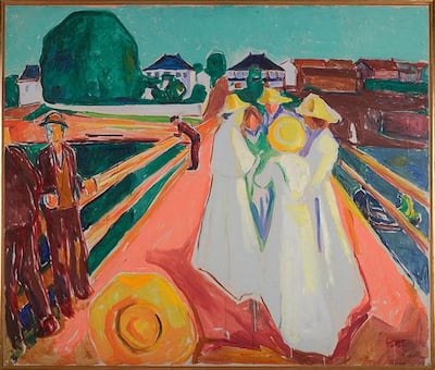 'The Women on the Bridge' (1934-40) by Edvard Munch. Courtesy of the Munch Museum