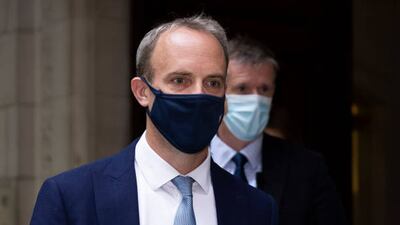 UK Foreign Secretary Dominic Raab says the UK will establish new resettlement schemes for Afghan refugees. Getty