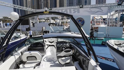 Some of the 430 vessels at the Dubai International Boat Show. Antonie Robertson / The National