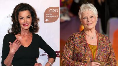 Janice Dickinson, left, and Dame Judi Dench. Maury Phillips / WireImage / Getty Images; Ian Gavan / Getty Images